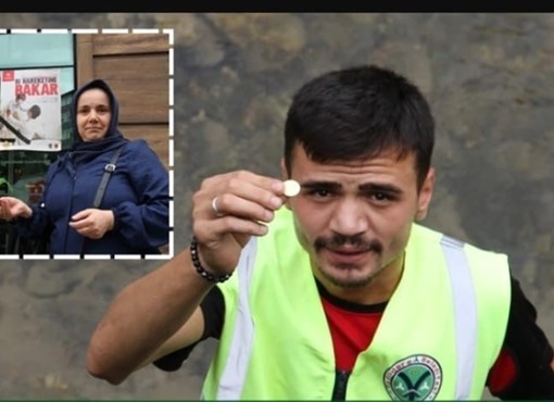 DERE YATAĞINA DÜŞÜRÜLEN ALTINI BELEDİYE EKİPLERİ SAHİBİNE TESLİM ETTİ